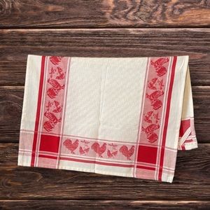 Park Designs Hens & Chicks Dishtowel- Red